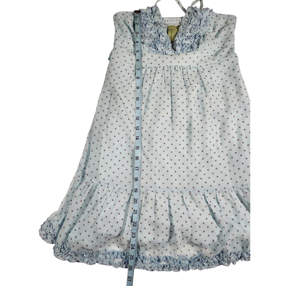 Johnny‎ Martin Light Blue Polka Dot Ruffled Baby Doll Dress Size 5 Juniors